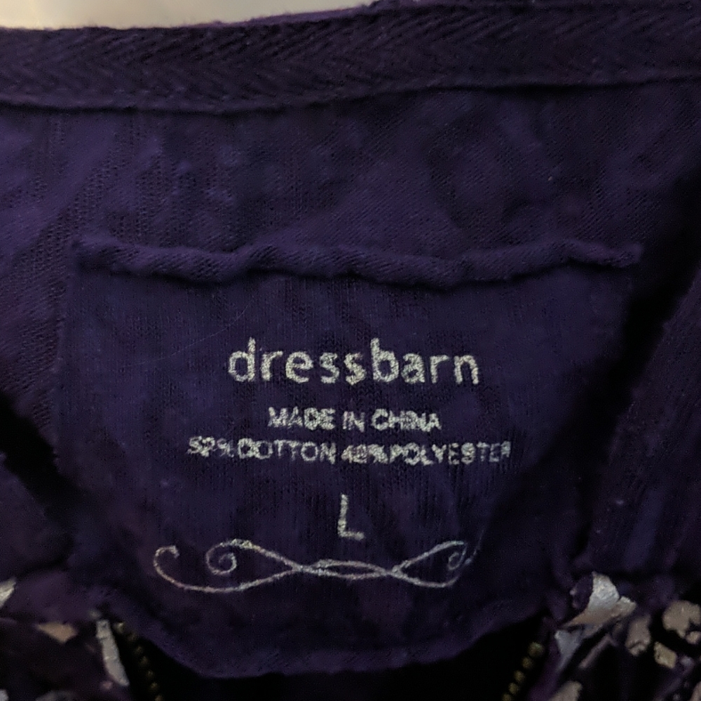 Purple Dressbarn hooded zip-up shirt - Picture 3 of 5